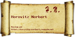 Horovitz Norbert névjegykártya