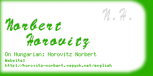 norbert horovitz business card